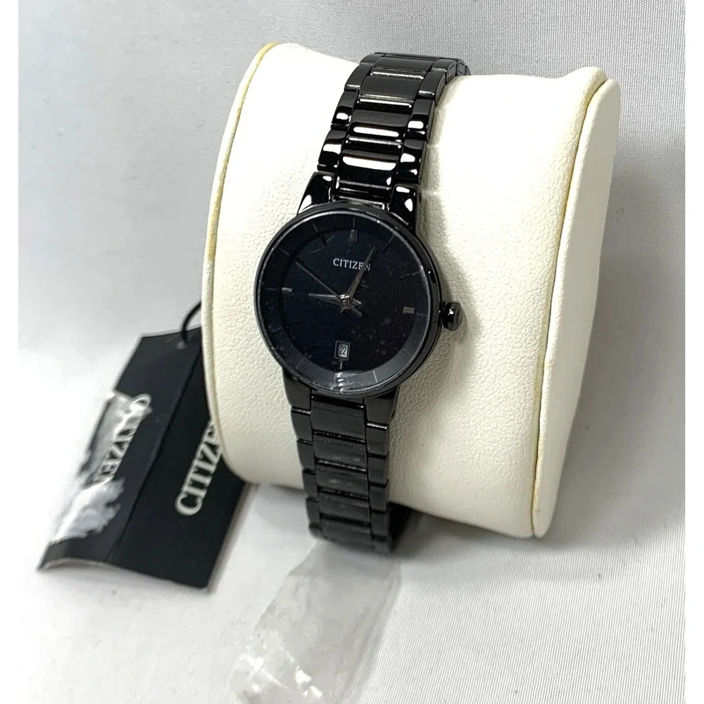 Citizen Quartz Watch Womens G011-S106877‎ Black Metal Bracelet Japan NEW BATTERY